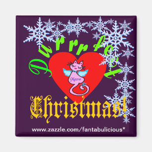 ♫ ♥ Purrfect X-Mas Swanky Kitty Cat Magnet Corpora