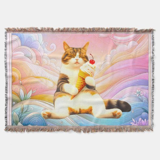 Purrfectly Asleep – Cat Holding Ice Cream Cone Decke (Vorderseite)