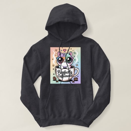 Purrfectly Caffeinated Hoodie (Design vorne)