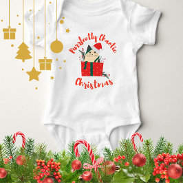 Purrfectly Chaotic Christmas Funny Holiday Cat  Baby Strampler