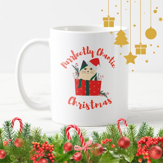 Purrfectly Chaotic Christmas Funny Holiday Cat  Kaffeetasse