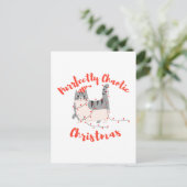 Purrfectly Chaotic Christmas Funny Holiday Cat  Postkarte (Stehend Vorderseite)