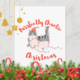 Purrfectly Chaotic Christmas Funny Holiday Cat Postkarte