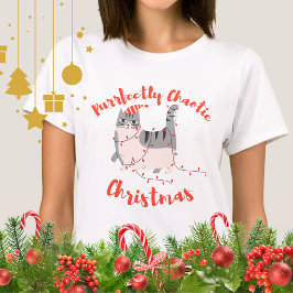 Purrfectly Chaotic Christmas Funny Holiday Cat T-Shirt