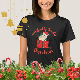 Purrfectly Chaotic Christmas Funny Holiday Cat  T-Shirt