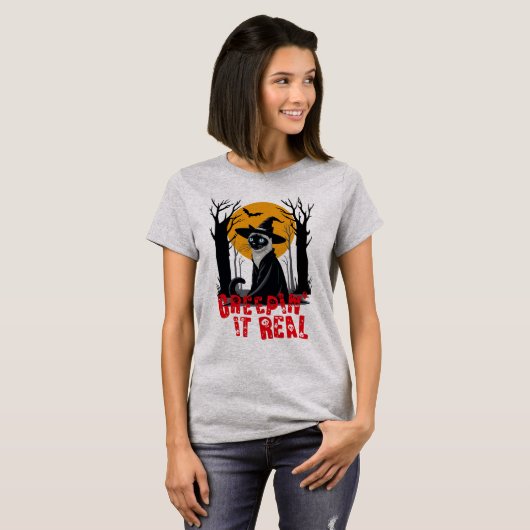 Purrfectly Creepin' It Real T-Shirt (Vorne ganz)