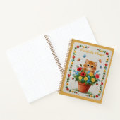Purrfectly Playful Embroidered Kitten Poppies Notizblock (Innenseite)