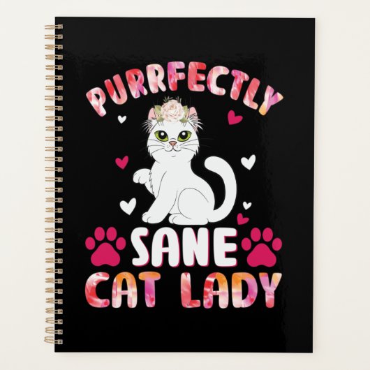Purrfectly Sane Cat Lady Planer (Vorderseite)