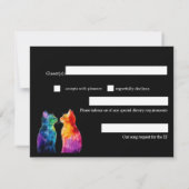 🌈  Purrfectly Yours: A Rainbow Love  budget RSVP Karte (Rückseite)