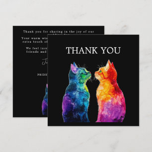 🌈 Purrfectly Yours: Regenbogenliebe Dankeskarte