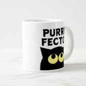 Purrfecto! Funny Big Black Cat Kaffee Tasse (Vorderseite Rechts)