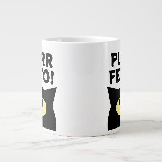 Purrfecto! Funny Big Black Cat Kaffee Tasse (Vorderseite)