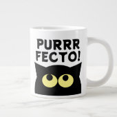 Purrfecto! Funny Big Black Cat Kaffee Tasse (Rechts)