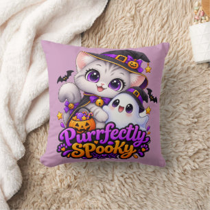 Purrfekt Gruselig – Halloween-Katzenkissen Kissen