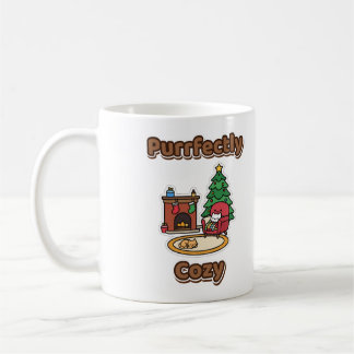 Purrfekt kuschelige Weihnachtskatzen am Kamin Kaffeetasse