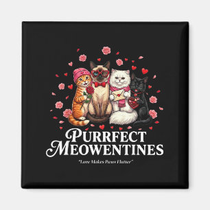Purrfekte Meowentines Süße Valentinstag Katzenlieb Magnet