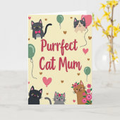 Purrfekte Mutter Feline Kunstkarte Karte (Gelbe Blume)