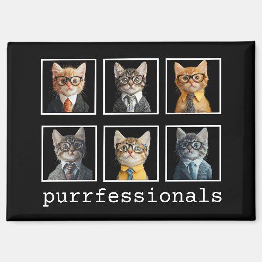 Purrfessionelle Katzen im Anzug Magnet (Vorderseite)