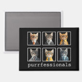 Purrfessionelle Katzen im Anzug Magnet (Vorderseite/Rückseite)