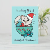 Purrffect Christmas Feiertagskarte (Stehend Vorderseite)