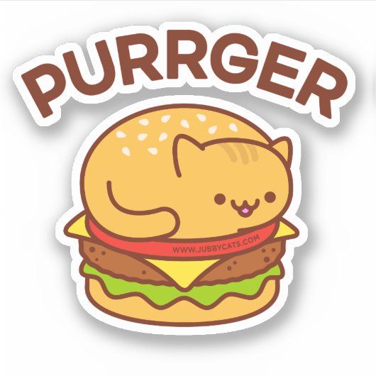 PURRGER Cat Sticker - Cat Burger (Vorderseite)