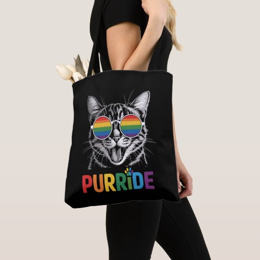 Purride Cat Gay Lesbian Rainbow LGBTQ Alleinstolz Tasche (Von Nahem)