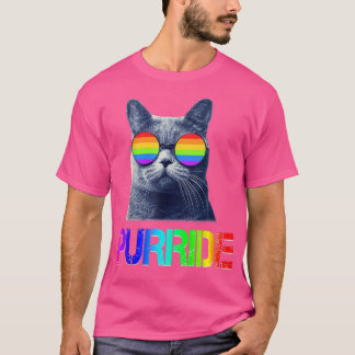 Purride Cat Lover Pride Monat Gay Rights Rainbow C T-Shirt