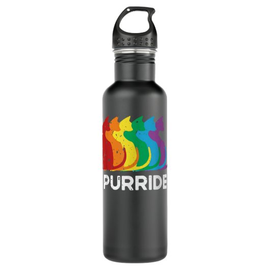 Purride Cat Pride Ally LGBT Community Rainbow Prid Edelstahlflasche (Vorderseite)