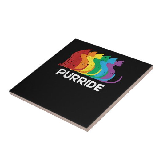 Purride Cat Pride Ally LGBT Community Rainbow Prid Fliese (Seite)
