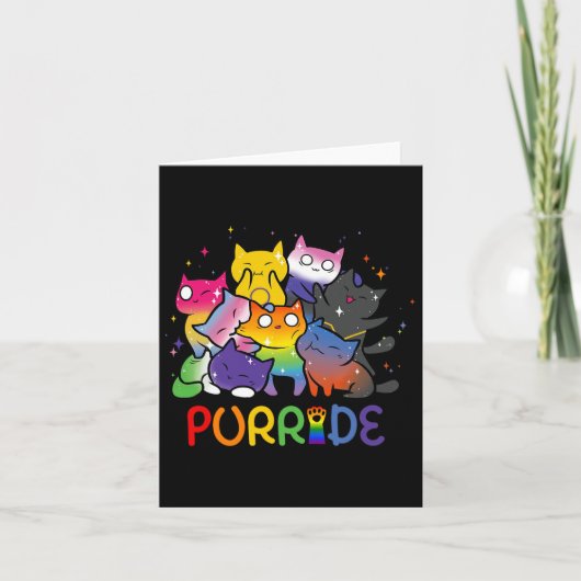 Purride Cat Pride Ally Lgbt Rainbow Animal Liebhab Karte (Vorderseite)