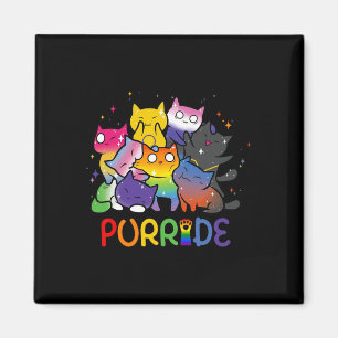 Purride Cat Pride Ally Lgbt Rainbow Animal Liebhab Magnet