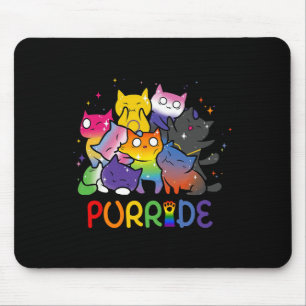 Purride Cat Pride Ally Lgbt Rainbow Animal Liebhab Mousepad