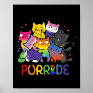 Purride Cat Pride Ally Lgbt Rainbow Animal Liebhab Poster