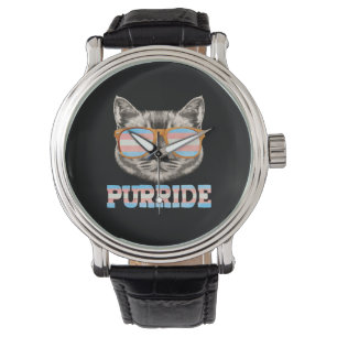 Purride Cat Pride LGBT Transgender Flag Trans Begl Armbanduhr