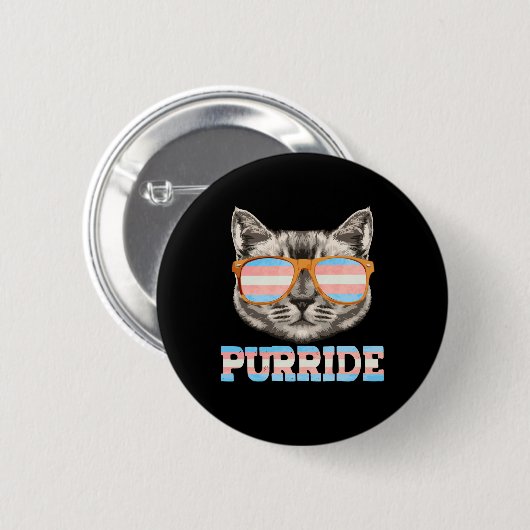 Purride Cat Pride LGBT Transgender Flag Trans Begl Button (Vorne & Hinten)
