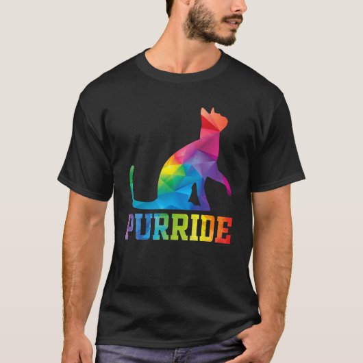 Purride Cat  Pride Month Gay Rights Rainbow Cat T-Shirt (Vorderseite)