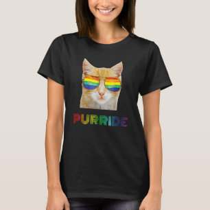 Purride Cat Rainbow Lgbt Pride Awareness Lgbt Mon T-Shirt