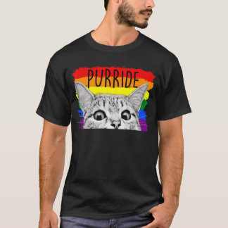 Purride Cat Sonnenbrille Flag Gay Pride Month Lgbt T-Shirt