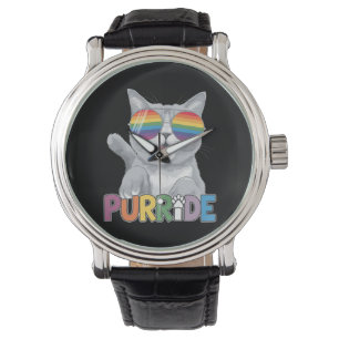 Purride Cat Sonnenbrille Gay Pride Rainbow LGBTQ Armbanduhr