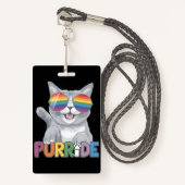Purride Cat Sonnenbrille Gay Pride Rainbow LGBTQ Ausweis (Vorderseite mit Schlüsselband)