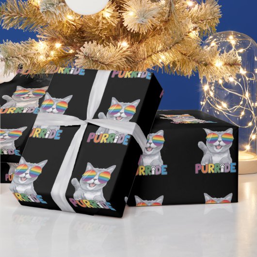 Purride Cat Sonnenbrille Gay Pride Rainbow LGBTQ Geschenkpapier (Feiertage)
