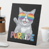 Purride Cat Sonnenbrille Gay Pride Rainbow LGBTQ Sockelschild (In Situ)