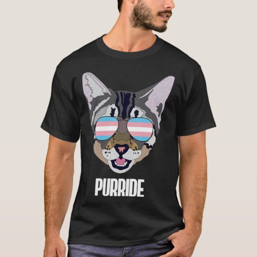 Purride Cat Trans Pride T-Shirt (Vorderseite)