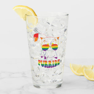 Purride Cute Gay Cat Lesbian Rainbow Glas