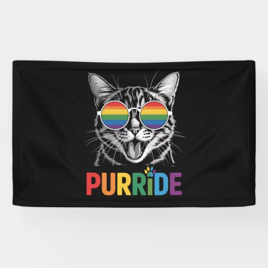 Purride Katze Schwul Lesbisch Regenbogen LGBTQ Ver Banner (Horizontal)