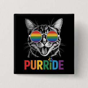 Purride Katze Schwul Lesbisch Regenbogen LGBTQ Ver Button