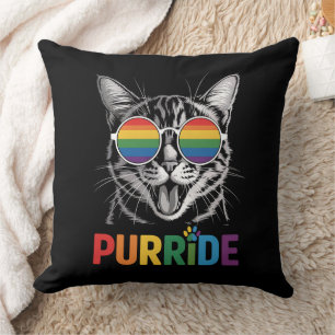 Purride Katze Schwul Lesbisch Regenbogen LGBTQ Ver Kissen