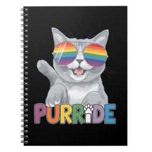 Purride Katzen-Sonnenbrille Gay Pride Regenbogen L Notizblock