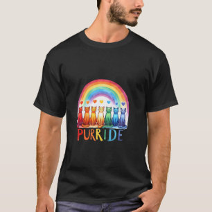 Purride LGBTQ Katzen Regenbogen Regenbogen Gay Pri T-Shirt