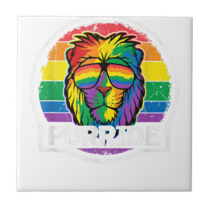 Purride Lion LGBT Farbenfrohe Cat Lion Gay Pride R Fliese